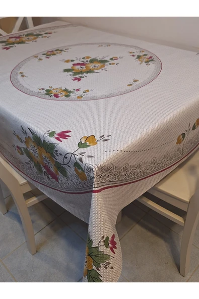 DORA PANO Elyaf Tabanlı Pvc Muşamba - Desenli Silinebilir 140 X 140 Hazır Masa Örtüsü - Resim 6