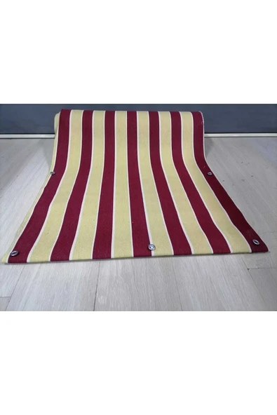 75x150cm Bordo Krem Çizğili Kumaş Balkon Brandası(istediğiniz Ölçü Kadar Adeti Çoğaltabilirsi ürün görseli