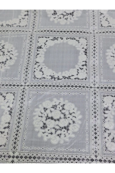 PVC KÜPÜR DANTEL RAF VE DOLAP ÖRTÜSÜ RUNNER  (BEYAZ) - Resim 3