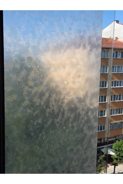 Dekoratif Şeffaf Cam Folyosu | Kendinden Yapışkanlı – Buzlu Cam Görünüm - Resim 2