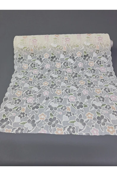 PVC KÜPÜR DANTEL RAF VE DOLAP ÖRTÜSÜ RUNNER  (BEYAZ-PEMBE) ürün görseli