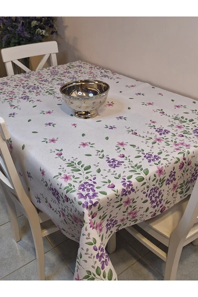 Elyaflı Pvc Muşamba - Desenli Silinebilir Masa Örtüsü ( BEJ ) - Resim 8