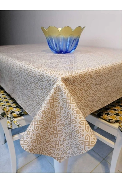 Elyaflı Pvc Muşamba - Desenli Silinebilir Masa Örtüsü - Resim 3