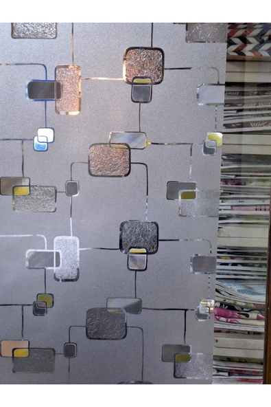 Cam Filmi Kaplama Statik Folyo  Buzlu Desenli Duşa Kabin Pencere Ofis Dekorasyon - Resim 10