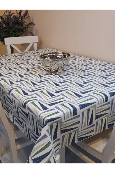 Elyaflı Pvc Muşamba Desenli Silinebilir Masa Örtüsü Yeşi?l - Resim 2