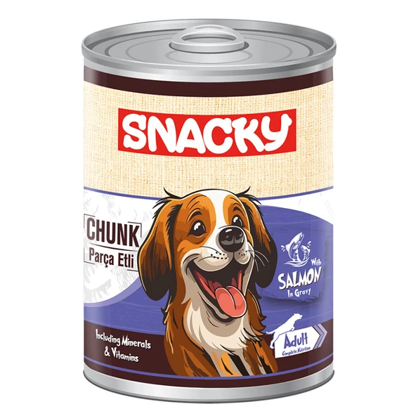 Snacky Parça Etli Somonlu Yetişkin Köpek Konserve 400 Gr ürün görseli
