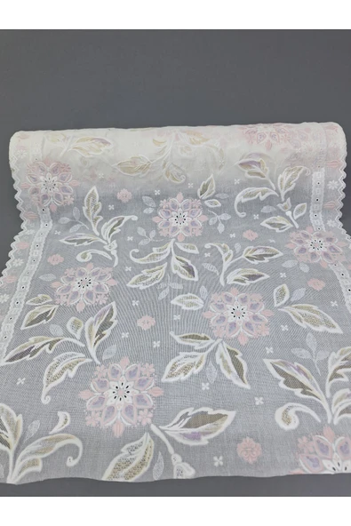 PVC KÜPÜR DANTEL RAF VE DOLAP ÖRTÜSÜ RUNNER  (PEMBE) ürün görseli