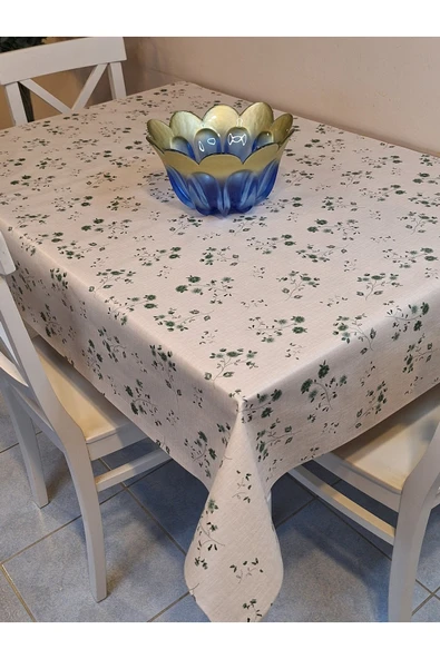 Elyaflı Pvc Muşamba - Desenli Silinebilir Masa Örtüsü ( YEŞİL) - Resim 3