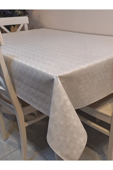 Elyaflı Pvc Muşamba - Desenli Silinebilir Masa Örtüsü ( GRİ ) - Resim 12