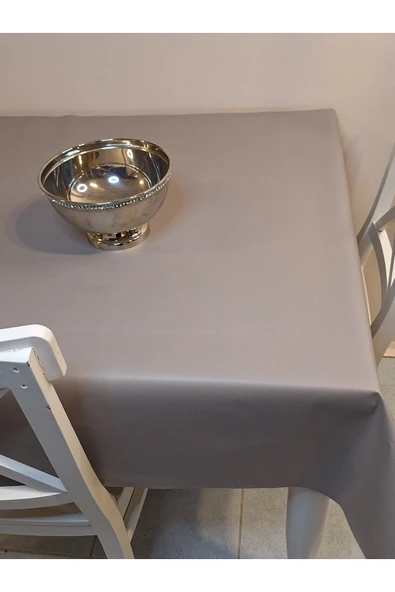 Elyaflı Pvc Muşamba - Desenli Silinebilir Masa Örtüsü ( GRİ) - Resim 4