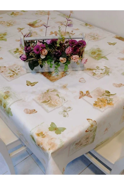 Elyaflı Pvc Muşamba - Desenli Silinebilir Masa Örtüsü - Resim 4