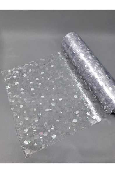 Cam Filmi Kaplama Statik Folyo  Buzlu Desenli Duşa Kabin Pencere Ofis Dekorasyon - Resim 4