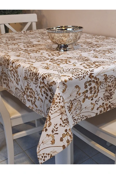 Elyaflı Pvc Muşamba - Desenli Silinebilir Masa Örtüsü ( Kahverengi? ) ürün görseli