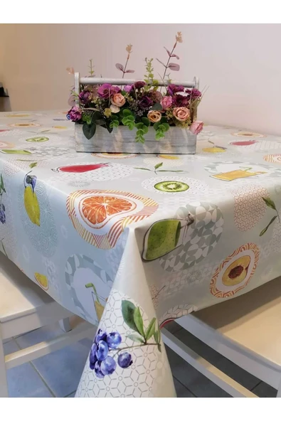 Elyaflı Pvc Muşamba - Desenli Silinebilir Masa Örtüsü - Resim 3