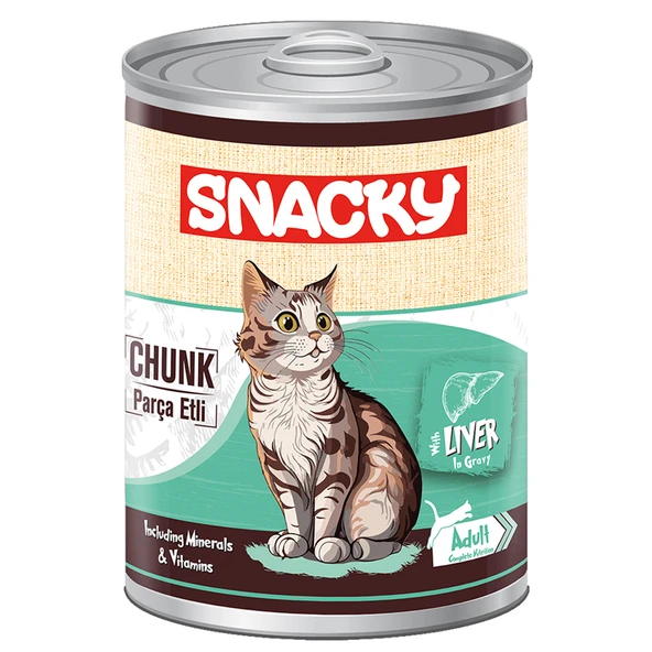 Snacky Parça Etli Ciğerli Yetişkin Kedi Konserve 400 Gr ürün görseli 1