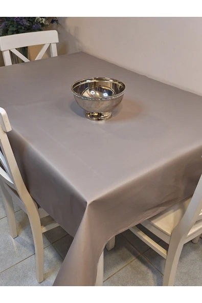 Elyaflı Pvc Muşamba - Desenli Silinebilir Masa Örtüsü ( GRİ) - Resim 2