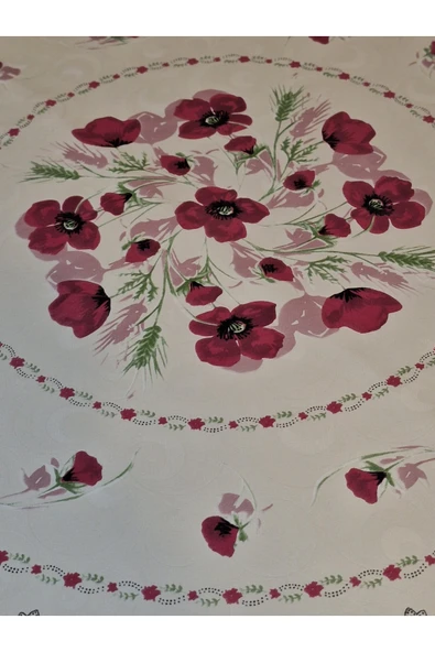 DORA PANO Elyaf Tabanlı Pvc Muşamba - Desenli Silinebilir 155 YUVARLAK Hazır Masa Örtüsü - Resim 12