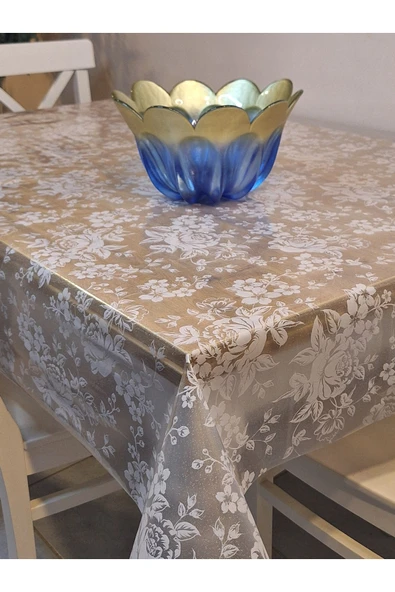 Şeffaf 0.018 Mm Pvc Muşamba - Desenli Silinebilir Şeffaf Masa Örtüsü - Resim 6