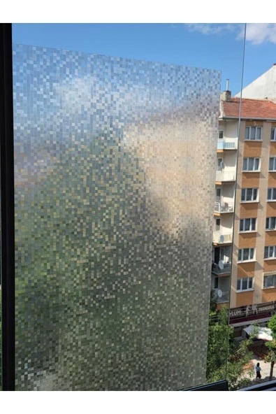 Cam Filmi Kaplama Statik Folyo  Buzlu Desenli Duşa Kabin Pencere Ofis Dekorasyon - Resim 2