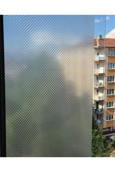 Cam Filmi Kaplama Statik Folyo  Buzlu Desenli Duşa Kabin Pencere Ofis Dekorasyon - Resim 2