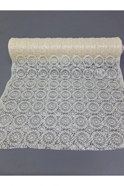 Pvc Küpür Dantel Raf Ve Dolap Örtüsü Runner  (krem) ürün görseli