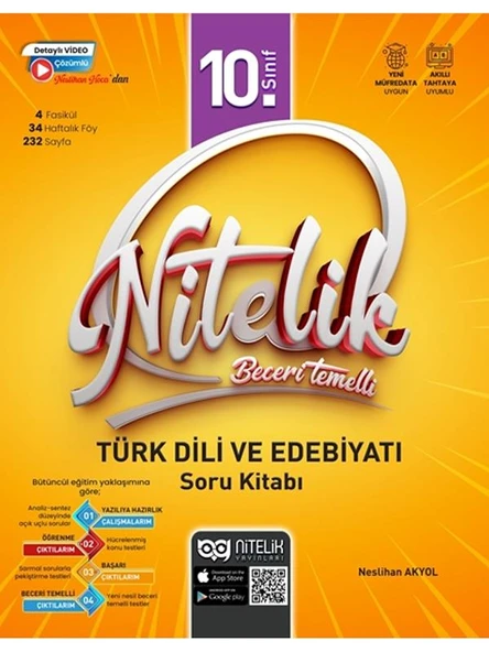 NİTELİK 10.SINIF TÜRK DİLİ VE EDEBİYAT SORU KİTABI BECERİ TEMELLİ *YENİ* ürün görseli 1