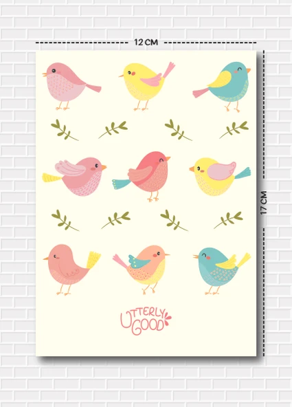 Utterly Good Bahar Temalı 5'li Sticker  Bullet Journal  Notebook  Ajanda  Scrapbook Için Uygun Set - Resim 4