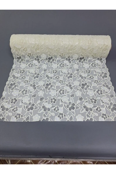 PVC KÜPÜR DANTEL RAF VE DOLAP ÖRTÜSÜ RUNNER (KREM) ürün görseli
