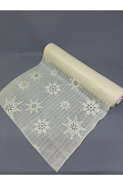 Pvc Küpür Dantel Raf Ve Dolap Örtüsü Runner  (krem) - Resim 2