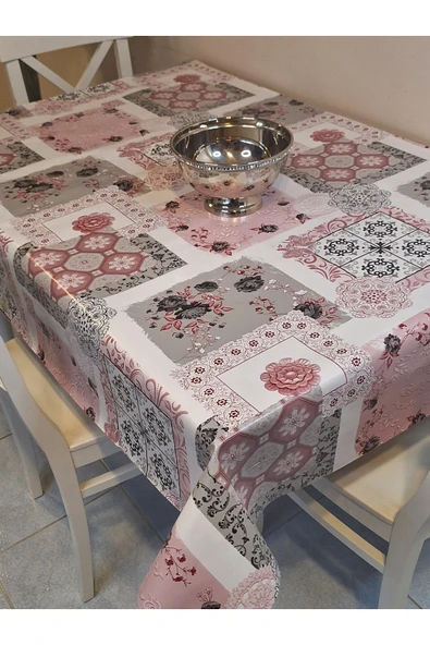 Elyaflı Pvc Muşamba - Desenli Silinebilir Masa Örtüsü ( MAVİ ) - Resim 10