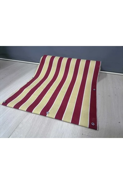 67x100cm Bordo Krem Çizğili Kumaş Balkon Brandası(istediğiniz Ölçü Kadar Adeti Çoğaltabilirsiniz ) - Resim 2
