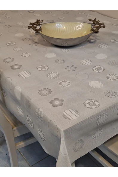 İthal Silinebilir PVC Masa Örtüsü – Kaymaz Tabanlı, Kumaş Görünümlü PVC Masa Örtüs - Resim 3