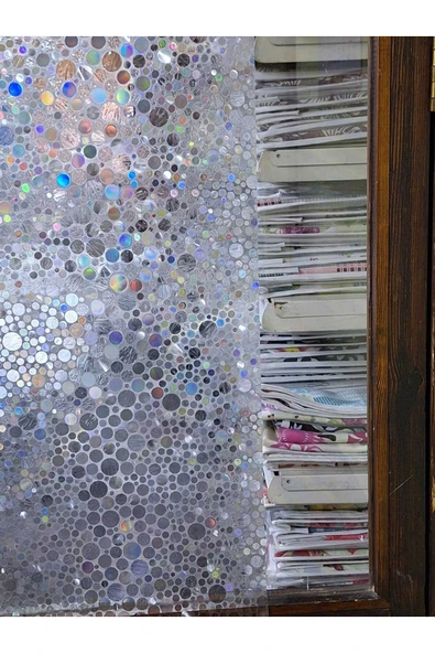 Cam Filmi Kaplama Statik Folyo  Buzlu Desenli Duşa Kabin Pencere Ofis Dekorasyon - Resim 7