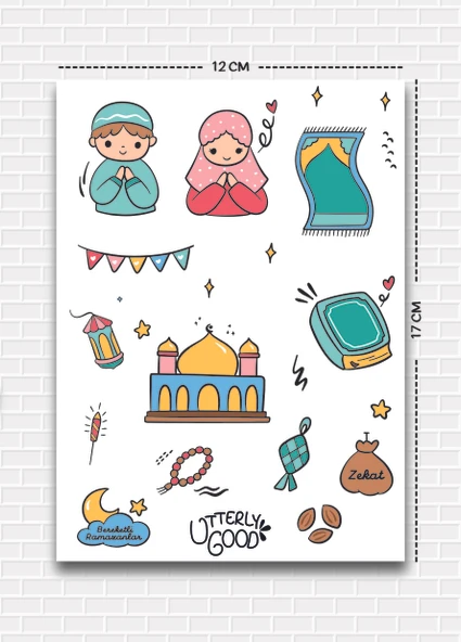 Utterly Good Ramazan Temalı 5'li Sticker Seti  Bullet Journal  Notebook  Ajanda  Scrapbook Için Uygun Set - Resim 5