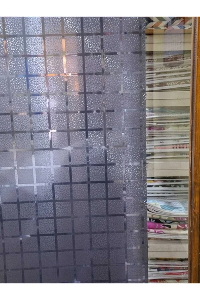 Cam Filmi Kaplama Statik Folyo  Buzlu Desenli Duşa Kabin Pencere Ofis Dekorasyon - Resim 10