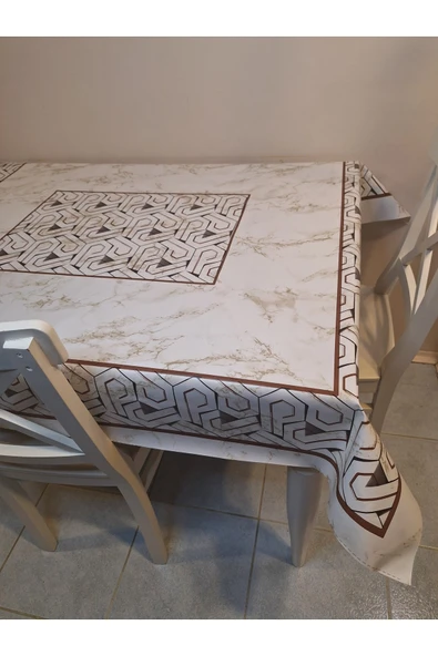 DORA PANO Elyaf Tabanlı Pvc Muşamba - Desenli Silinebilir 120 X 140 Hazır Masa Örtüsü - Resim 4