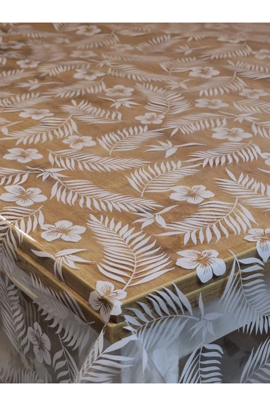 Şeffaf 0.018 Mm Pvc Muşamba - Desenli Silinebilir Şeffaf Masa Örtüsü - Resim 6