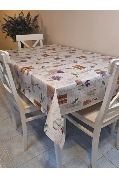 Elyaflı Pvc Muşamba - Desenli Silinebilir Masa Örtüsü ( GRİ ) - Resim 5