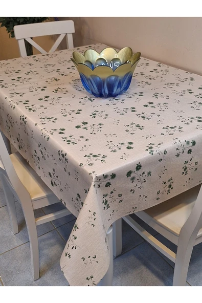Elyaflı Pvc Muşamba - Desenli Silinebilir Masa Örtüsü ( YEŞİL) - Resim 2