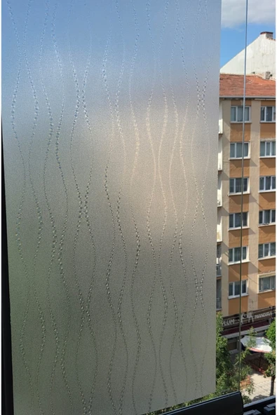 Cam Filmi Kaplama Statik Folyo Buzlu Desenli Duşa Kabin Pencere Ofis Dekorasyon - Resim 2