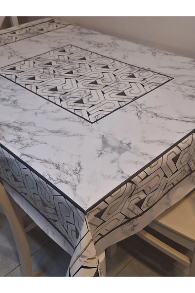 DORA PANO Elyaf Tabanlı Pvc Muşamba - Desenli Silinebilir 120 X 140 Hazır Masa Örtüsü - Resim 8