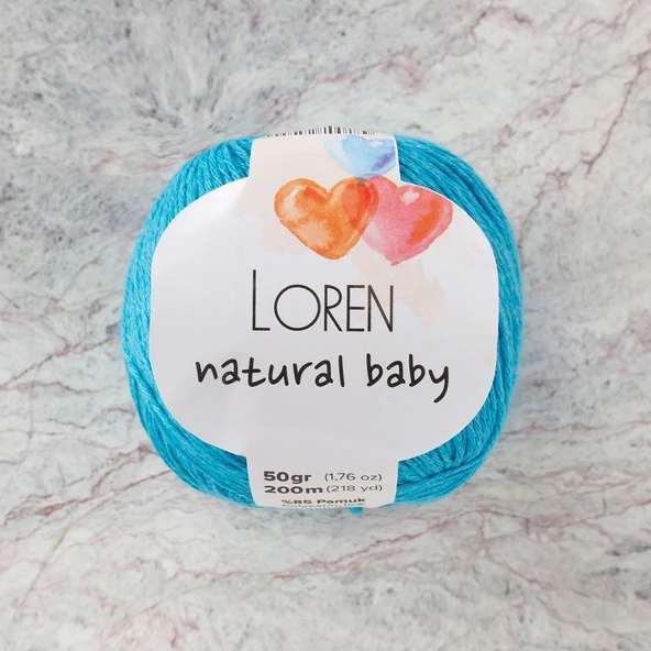 Loren Natural Baby Turkuaz El Örgü İpi - R091 - 33934 ürün görseli