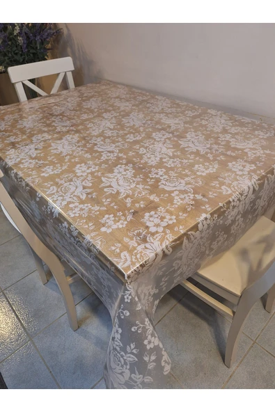 Şeffaf 0.018 Mm Pvc Muşamba - Desenli Silinebilir Şeffaf Masa Örtüsü - Resim 3