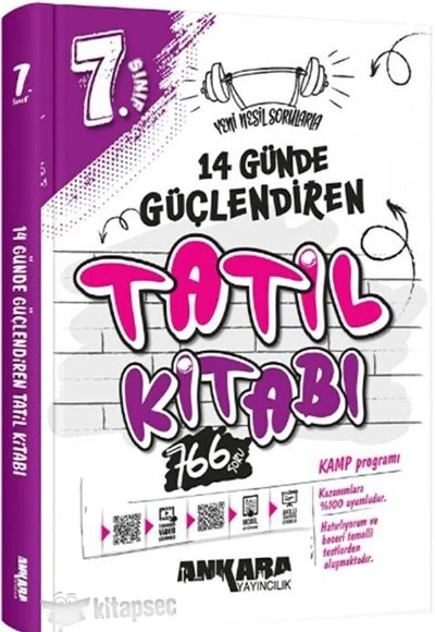 7. Sınıf Güçlendiren 14 Günde Tatil Kitabı Ankara Yayıncılık ürün görseli