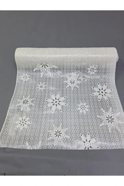 PVC KÜPÜR DANTEL RAF VE DOLAP ÖRTÜSÜ RUNNER  (BEYAZ ) ürün görseli