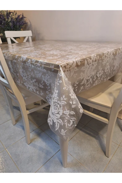 Şeffaf 0.018 Mm Pvc Muşamba - Desenli Silinebilir Şeffaf Masa Örtüsü ürün görseli