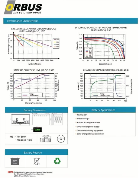 Orbus 12,8 V 100 Ah Lityum Akü - Resim 4