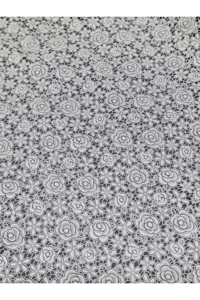 PVC KÜPÜR DANTEL RAF VE DOLAP ÖRTÜSÜ RUNNER  (BEYAZ) - Resim 3