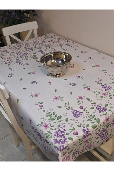 Elyaflı Pvc Muşamba - Desenli Silinebilir Masa Örtüsü ( BEJ ) - Resim 9