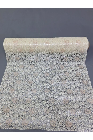 PVC KÜPÜR DANTEL RAF VE DOLAP ÖRTÜSÜ RUNNER  (KREM) ürün görseli